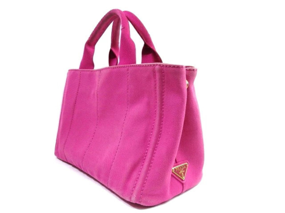 Prada Bag Handbag Canapa Canvas Pink